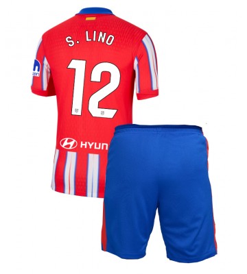 Atletico Madrid Samuel Lino #12 Primera Equipación Niños 2024-25 Manga Corta (+ Pantalones cortos)